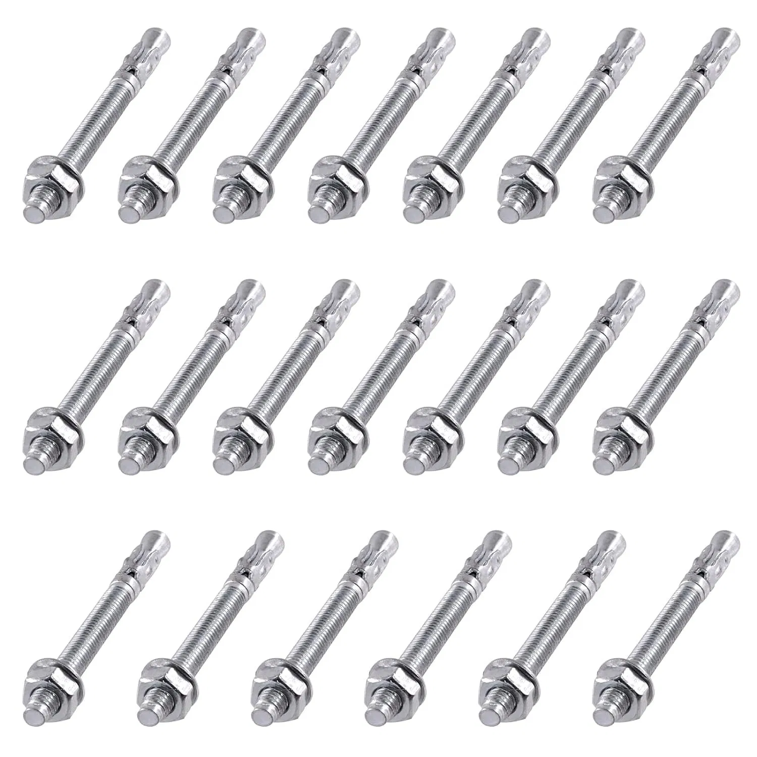 5/16" X 3-1/2" Wedge Anchors Zinc Plated Heavy Duty Fastener for Concrete