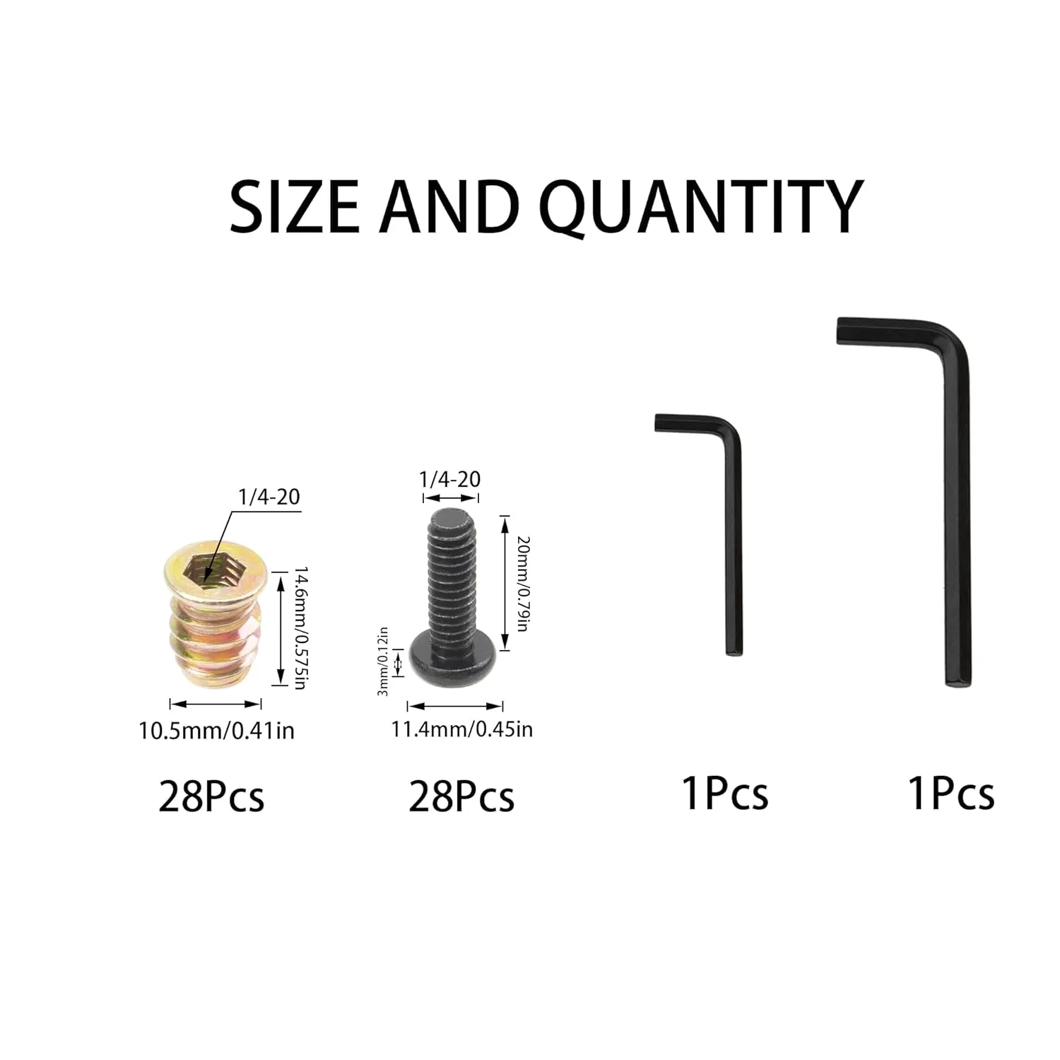Furniture Screw Nut Threaded Wood Inserts Bolt Fastener Connector