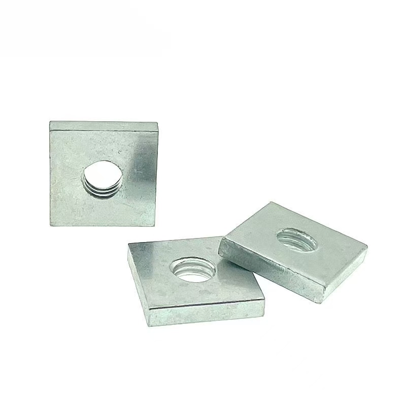Galvanized Square Nut Fasteners for Durable Aluminum Profile Cap Applications