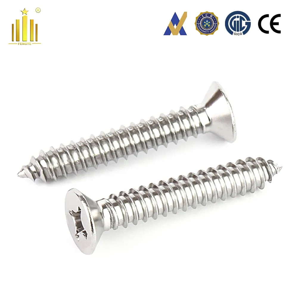 SS304 Self Tapping Screws Flat Head Weather Proof for Exterior Use
