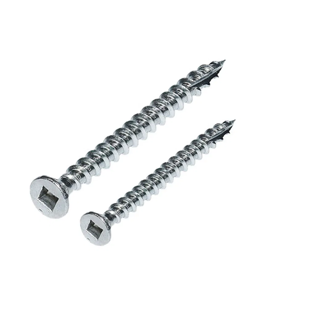 China Customized Stainless Steel 304 Drywall Countersunk Square Slot Screws Self-Tapping Screws Fasteners Price