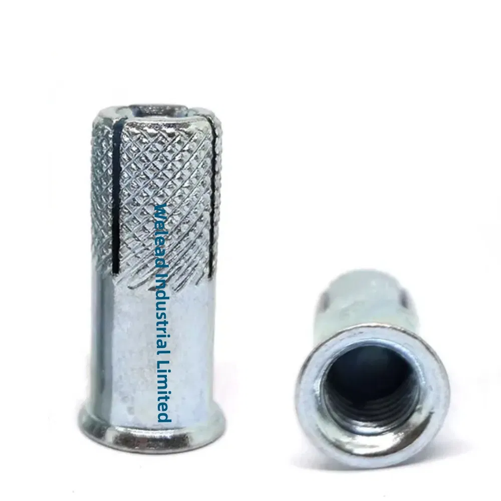 1/2 Korea Lipped Flange Drop in Anchor Expansion Concrete Fastener Threaded Carbon Steel Zinc Galvanization China Manufacturer