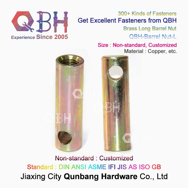 Qbh Standard Customized Inner Female Thread Hole Long Short Barrel Sleeve Nut Furniture Fastener