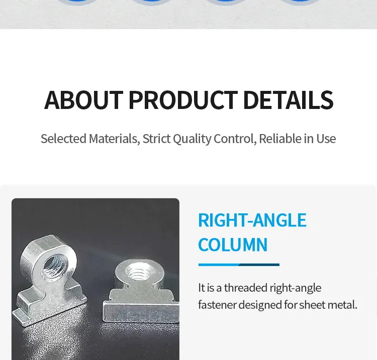 Steel Threaded Right Angle Fastener Type Ras-440-9-4zi 6zi 8zi