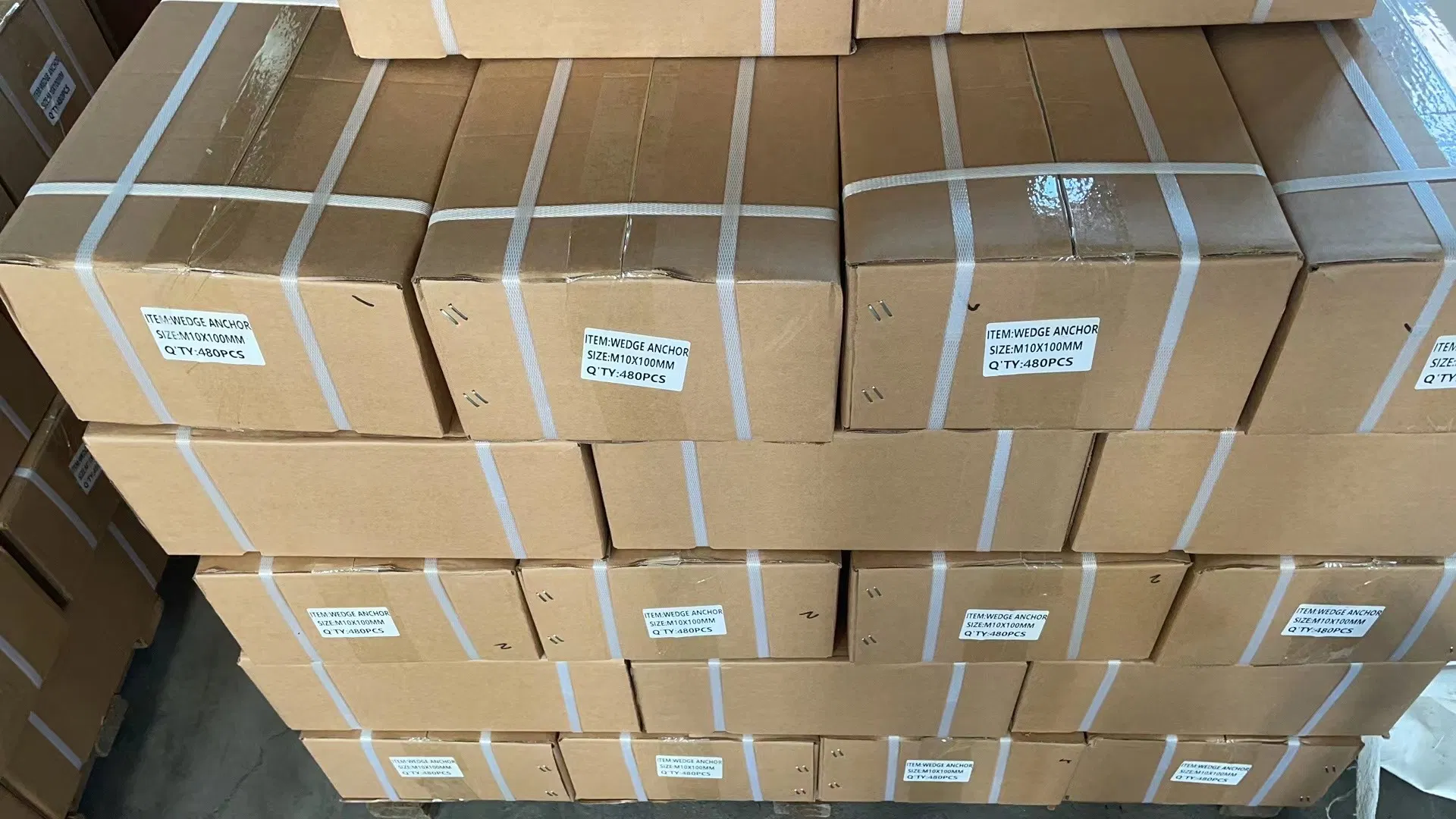 M10X95 Wedge Anchor Through Bolt Concrete Fastener Carbon Steel Yellow Zinc Galvanization China Manufacturer