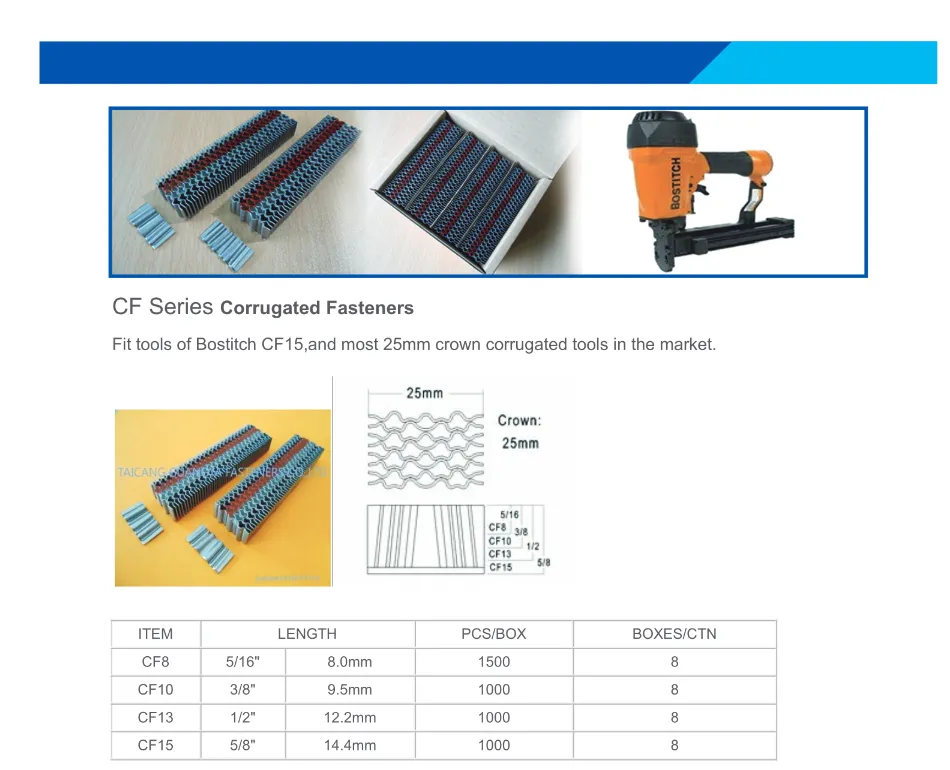 Corrugated Fastener Dimension