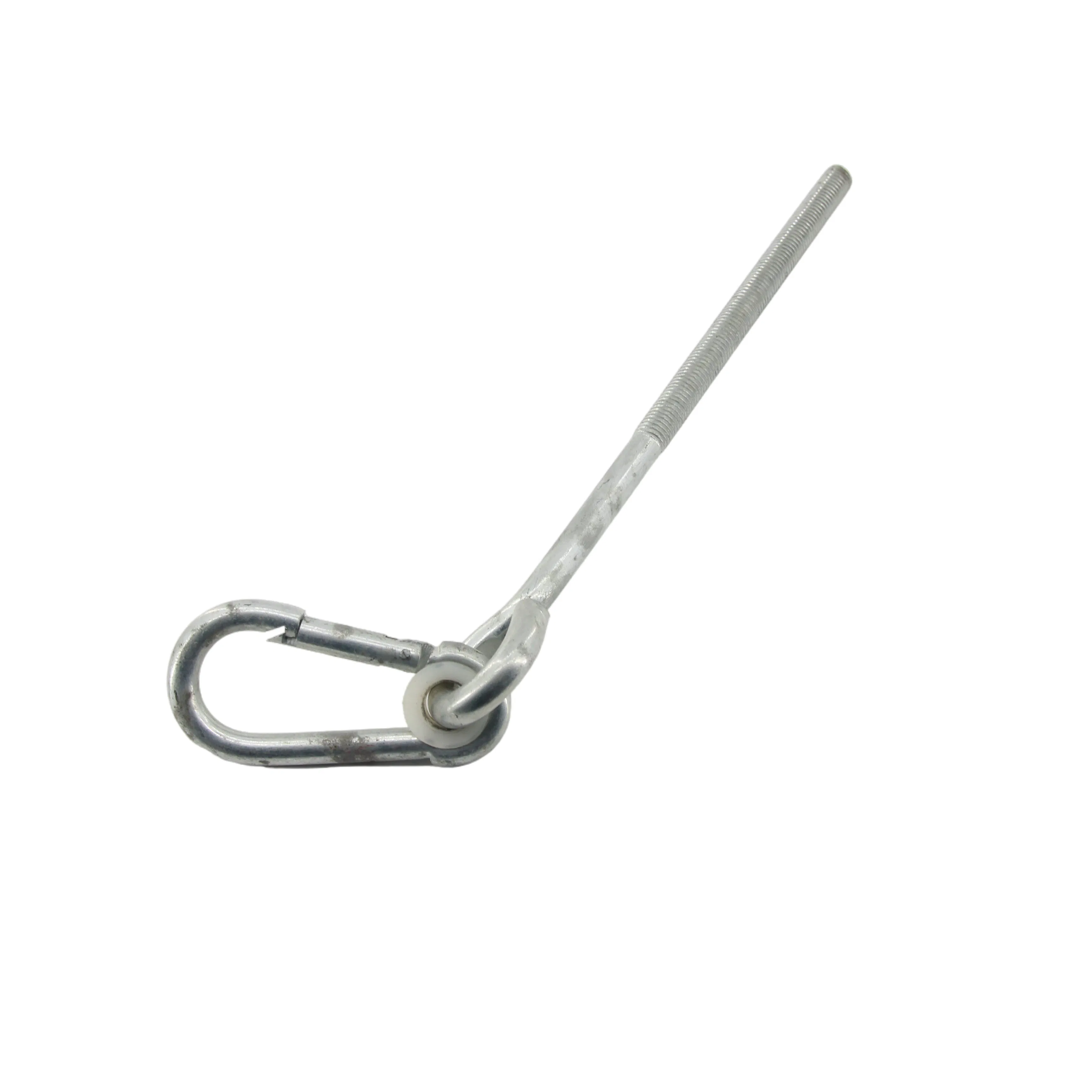 Galvanized Steel Eye Bolt with Locking Snap Hook -Weatherproof Fastener for Agricultural &amp; Transportation Use