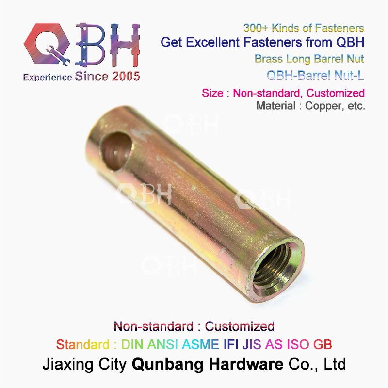 Qbh Standard Customized Inner Female Thread Hole Long Short Barrel Sleeve Nut Furniture Fastener