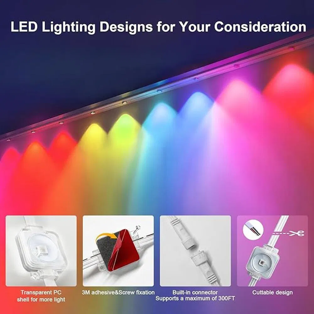 Iluminação de Natal Decorativa com Controle por APP RGB IP68 Luzes de Cordão de LED Pixel à Prova d'Água 30/60LEDs Paisagem RGBW com Eaves Mudáveis