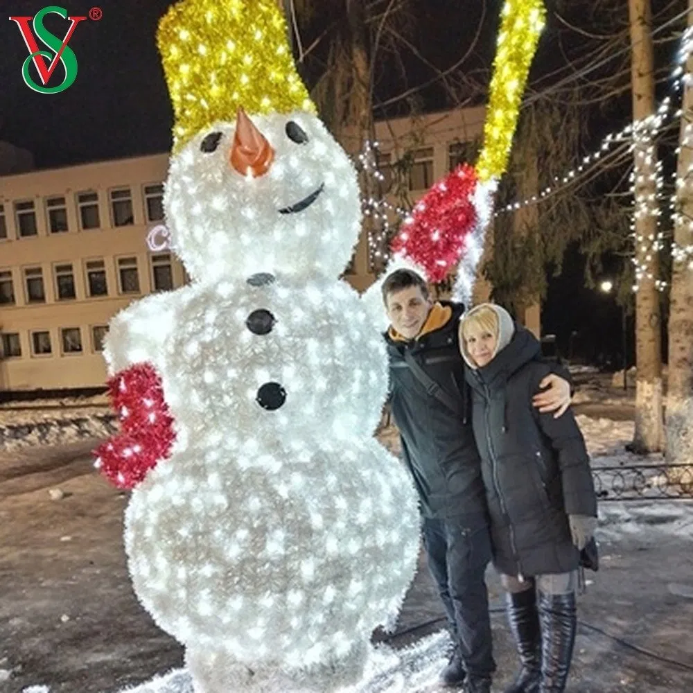 Luz de Motivo de Boneco de Neve Meticulosamente Elaborada e Eficiente em Energia para Jardim Público