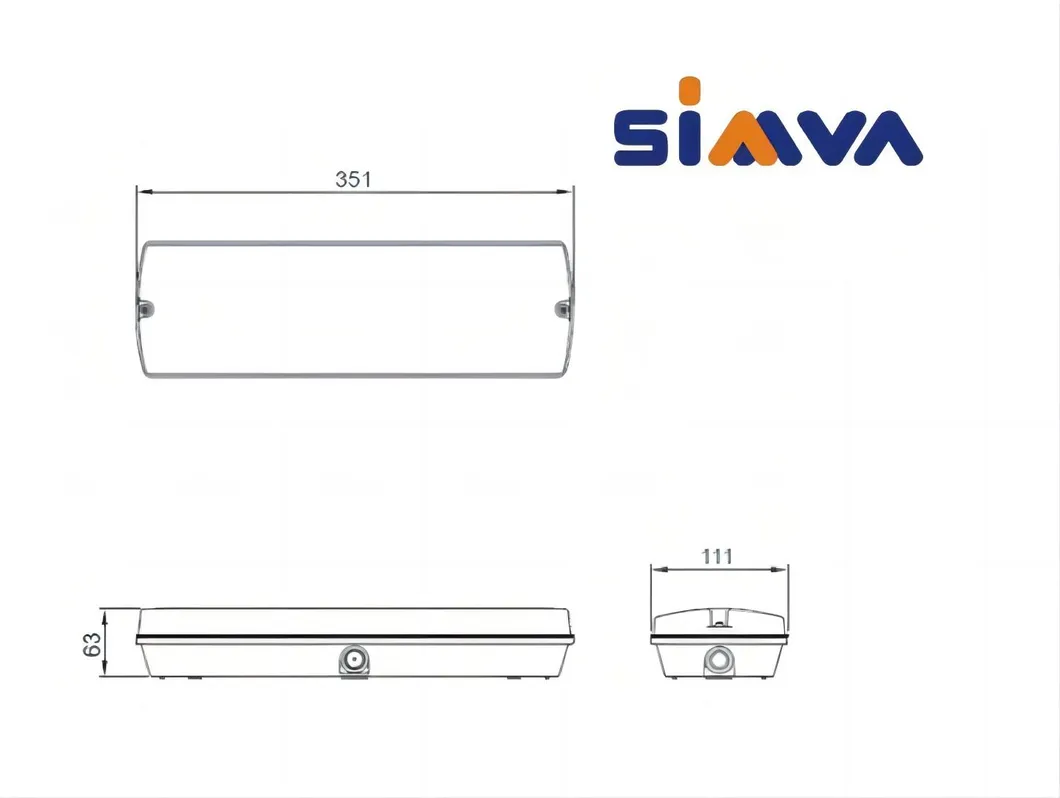 Sinal de Saída de Emergência com Luz LED Certificado CB/CE IP65 Recarregável 3W3.2V Bulkhead