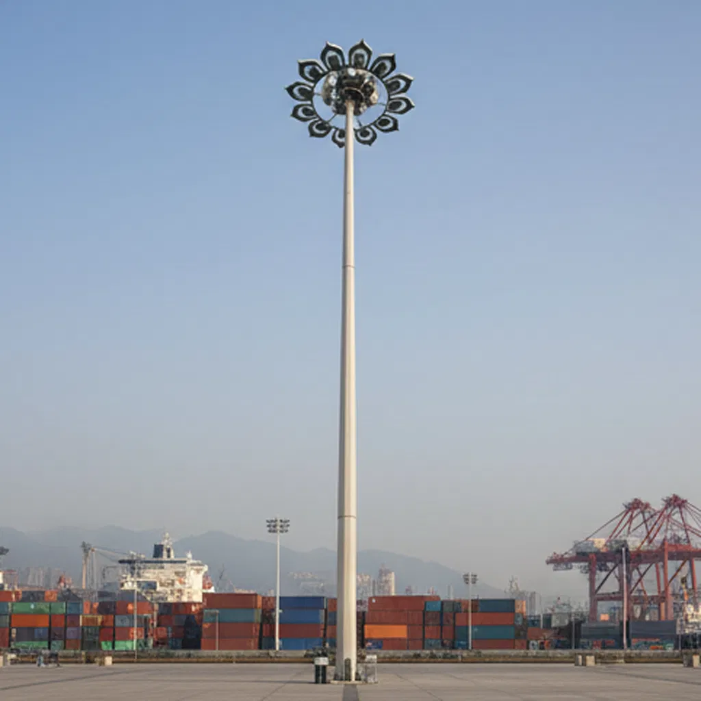 Galvanização a quente de aço Tengfei 15m Iluminação de mastro alto comercial