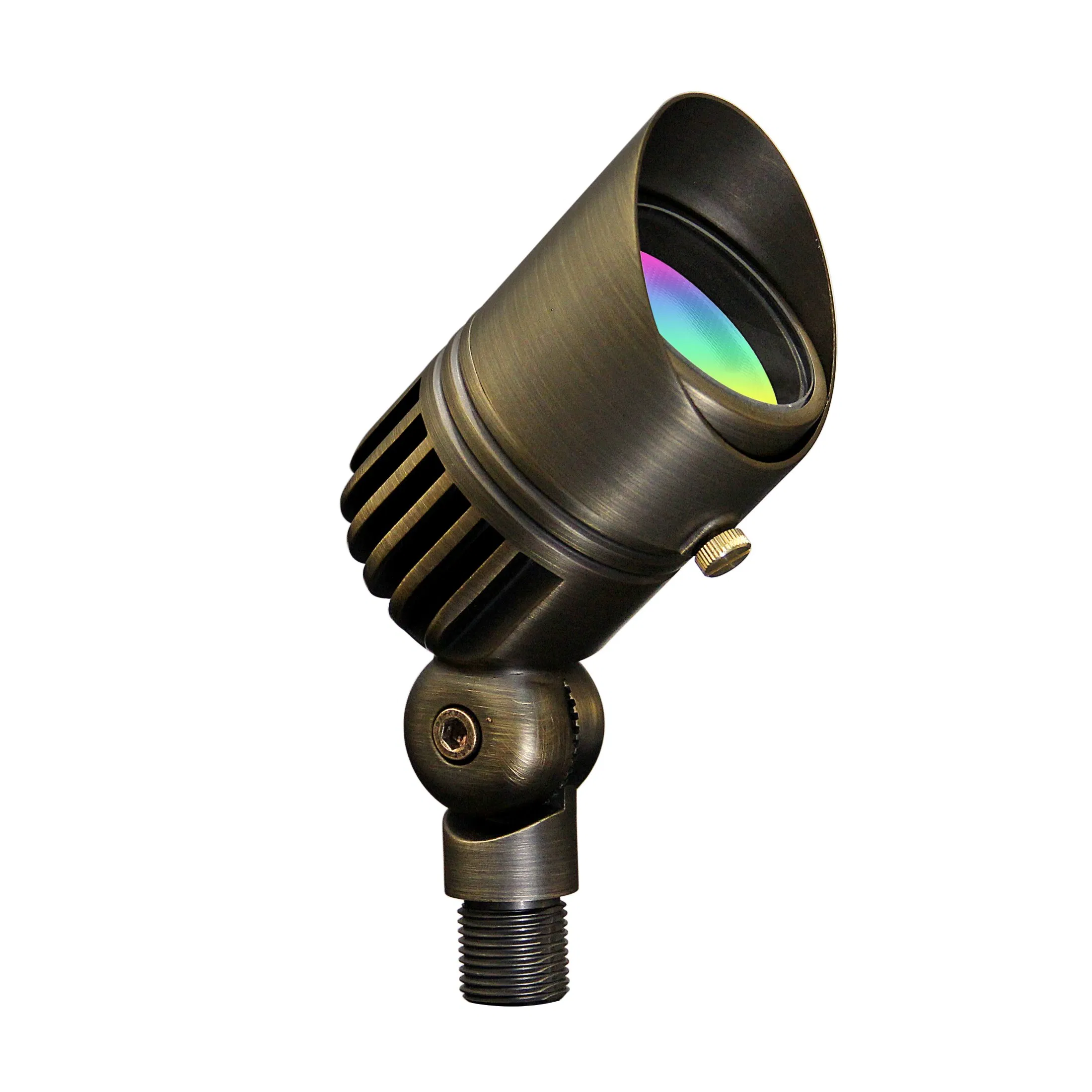 Iluminação Paisagística à Prova d'Água em Latão Fundido de Baixa Tensão para Jardim, Luz LED RGB, Holofote Paisagístico