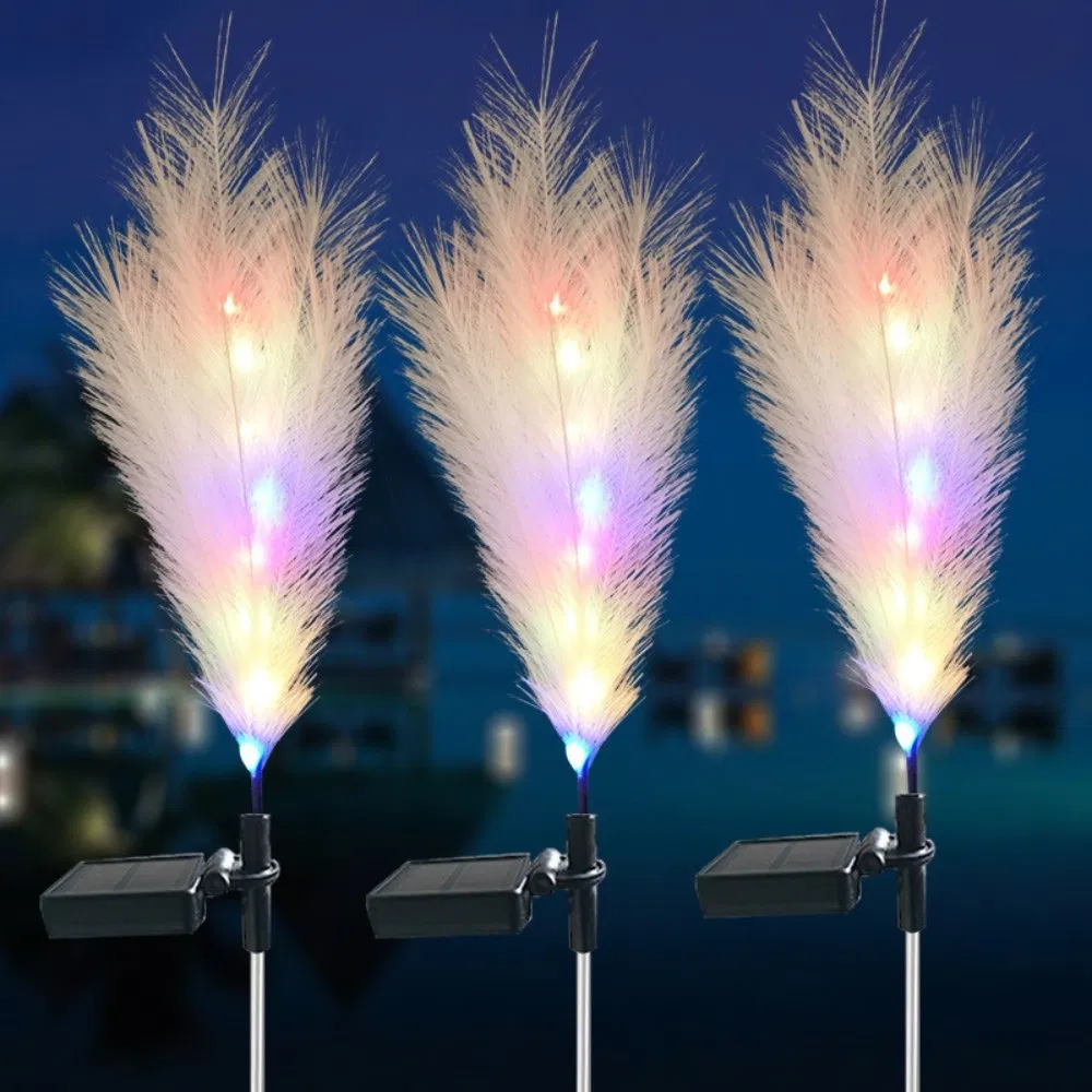 Grama Pampas Solar Durável Decorativa para Caminhos Paisagísticos com Luzes de Fibra Óptica Ci24775