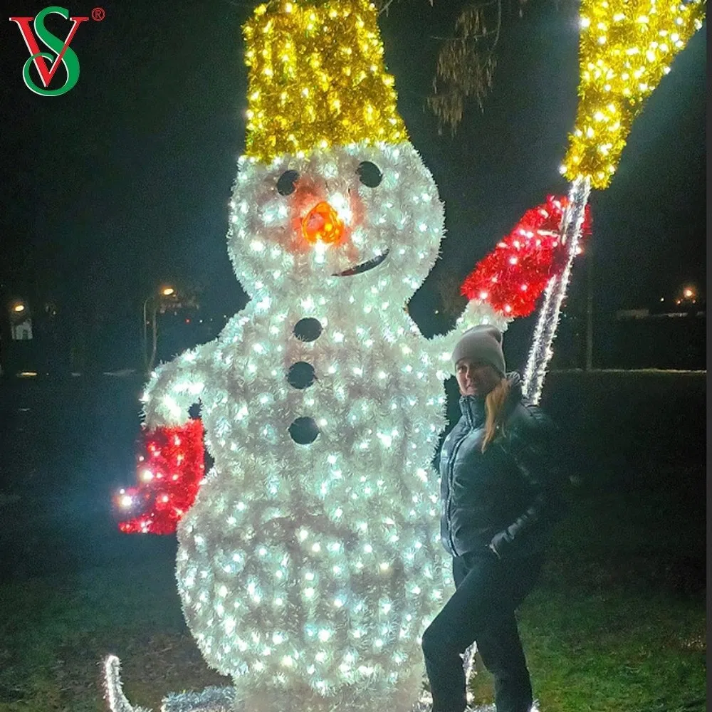 Luz de Motivo de Boneco de Neve Meticulosamente Elaborada e Eficiente em Energia para Jardim Público