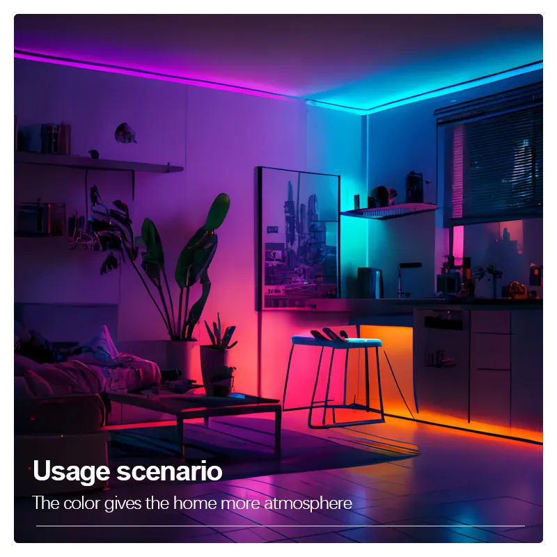 Paisagem Perfeita Cortável Ambiente Cores Ilusórias RGB 720LEDs/M Fita de LED COB