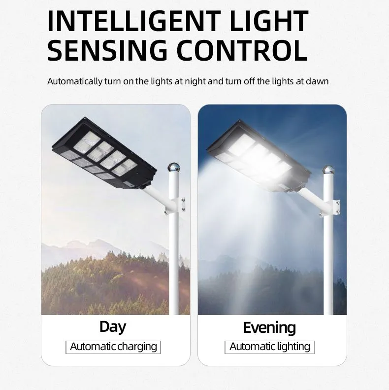 Sensor de Movimento Remoto de Alta Potência Bateria IP65 À Prova D'Água 300W 400W 500W LED Integrado Tudo em Um Luz de Rua Solar