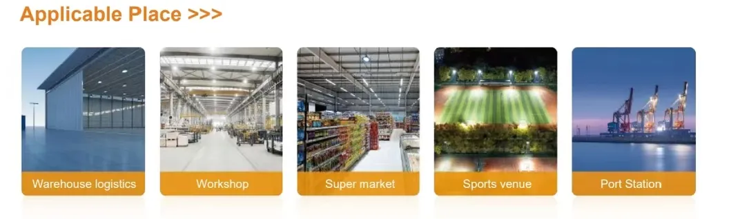 Iluminação Industrial de Armazém LED Direto da Fábrica IP65 Luz de Alta Baía