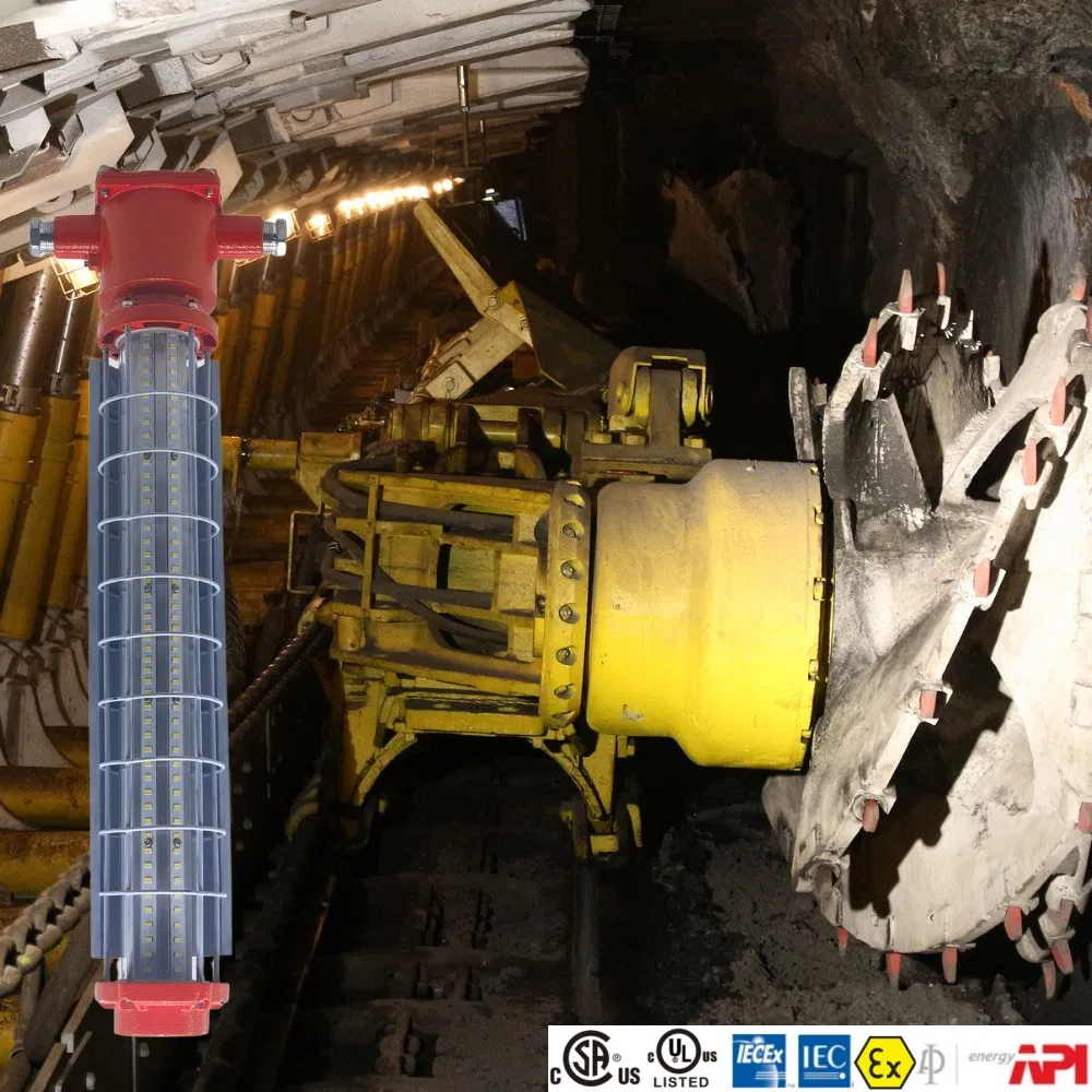 Ex Mineração IP66 Ik10 20W 36W 45W Luz LED à Prova de Explosão Anticolisão de Metal para Túneis, Obras de Construção Subterrânea, Exploração de Cavernas e Grutas