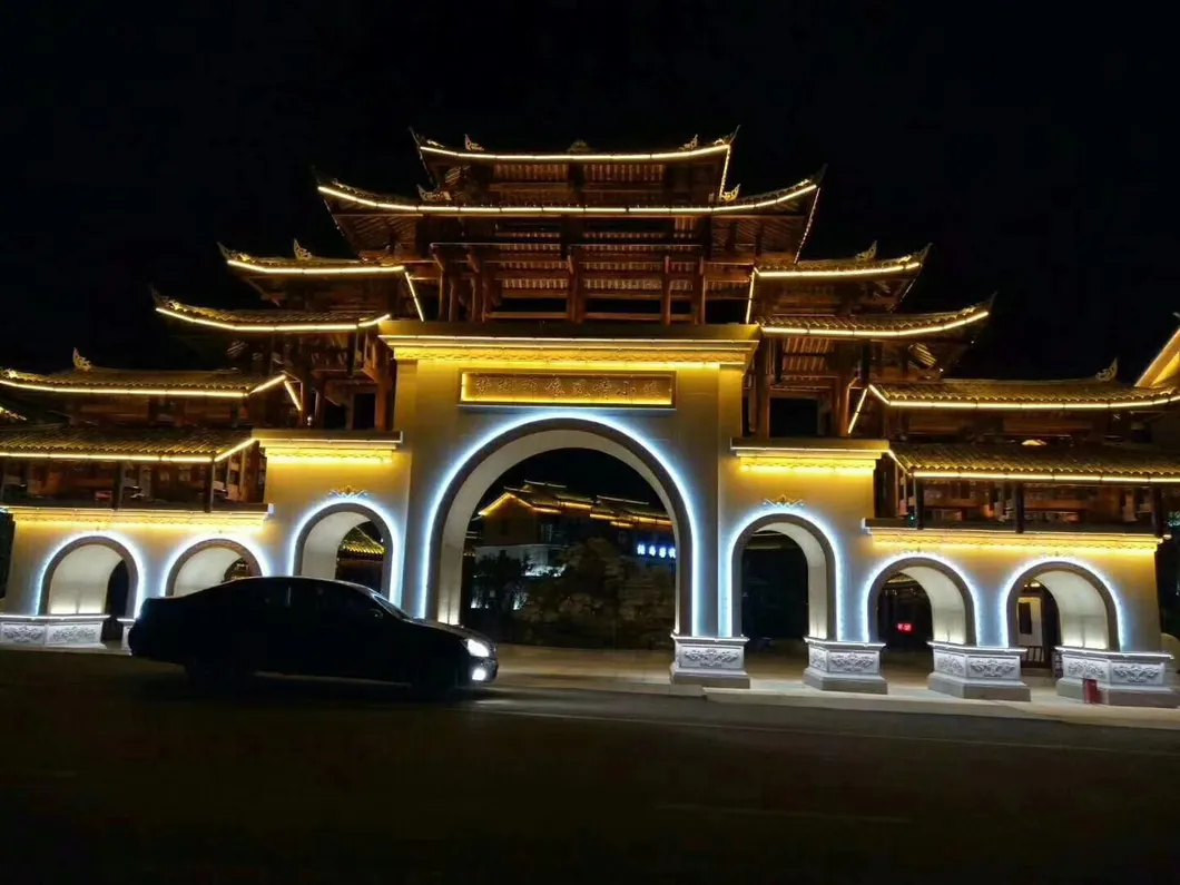 12V 24V Fita de Neon Flex LED RGB Endereçável IP65 Tubo de Silicone à Prova d'Água para Iluminação de Paisagens e Fachadas Externas