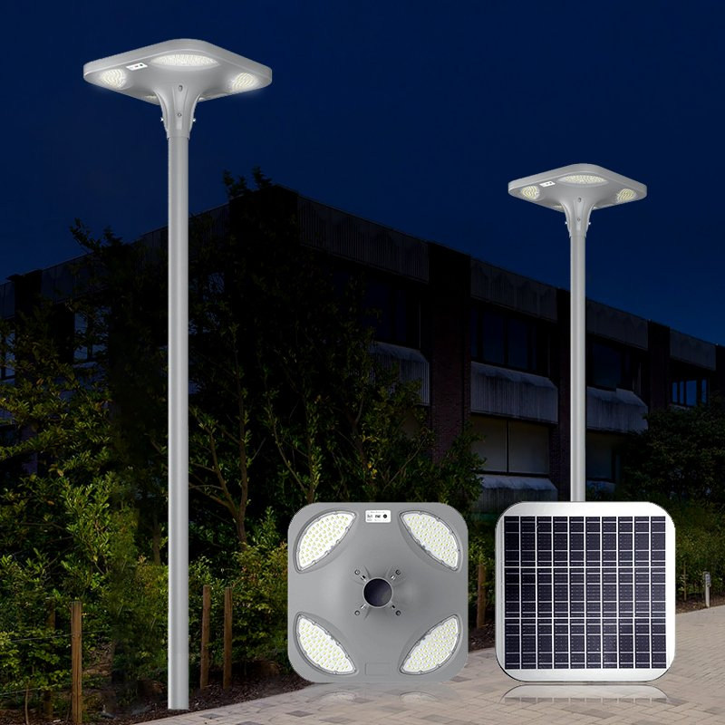 Lanterna de destaque recarregável à prova d'água de alumínio redonda tipo UFO com alta luminosidade, baixa voltagem, para postes de pilar em jardins externos
