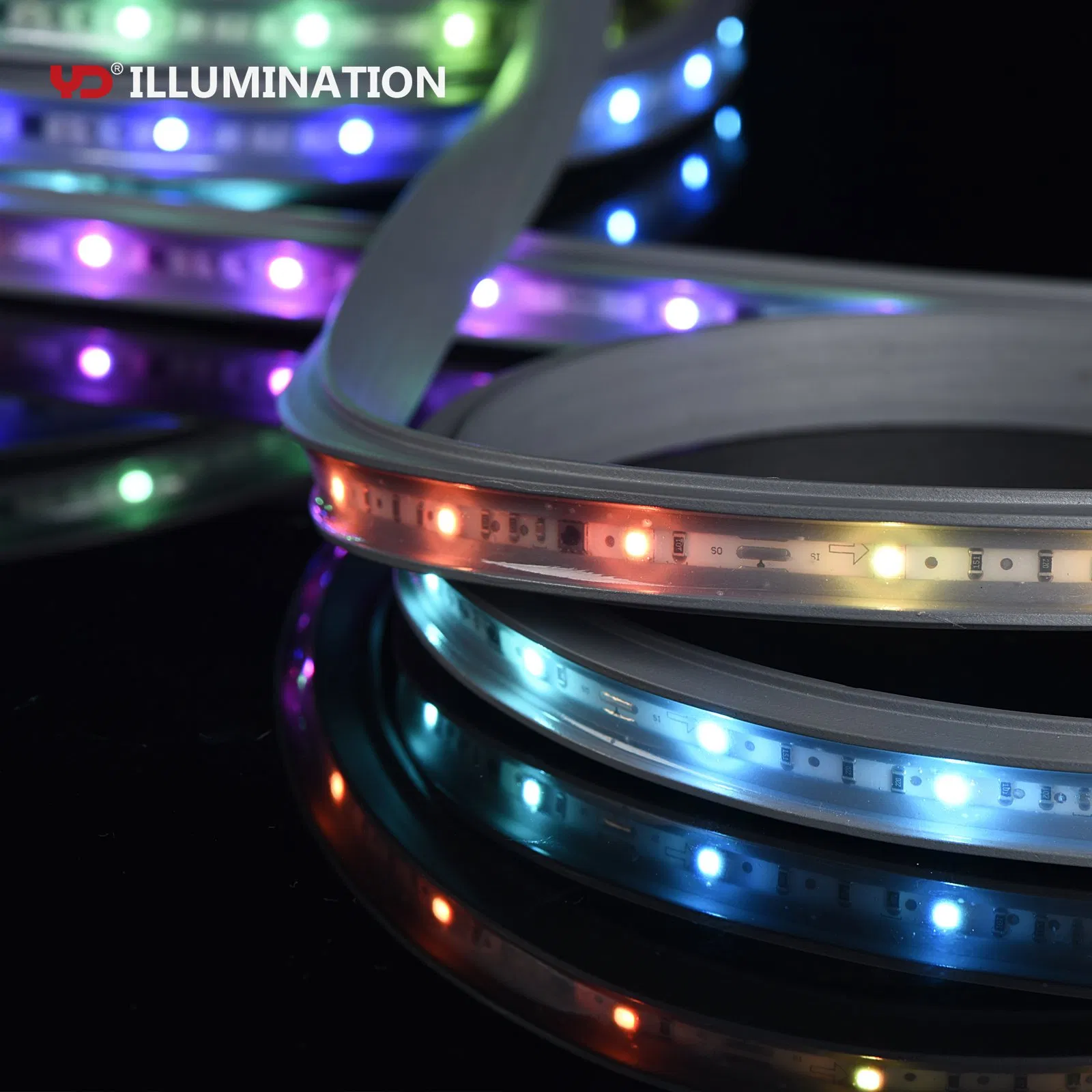 IP68 Fita LED RGB à Prova d'Água 12W/M, 32.8FT Luz de Cordão Programável e Endereçável Inteligente para Paisagismo ao Ar Livre