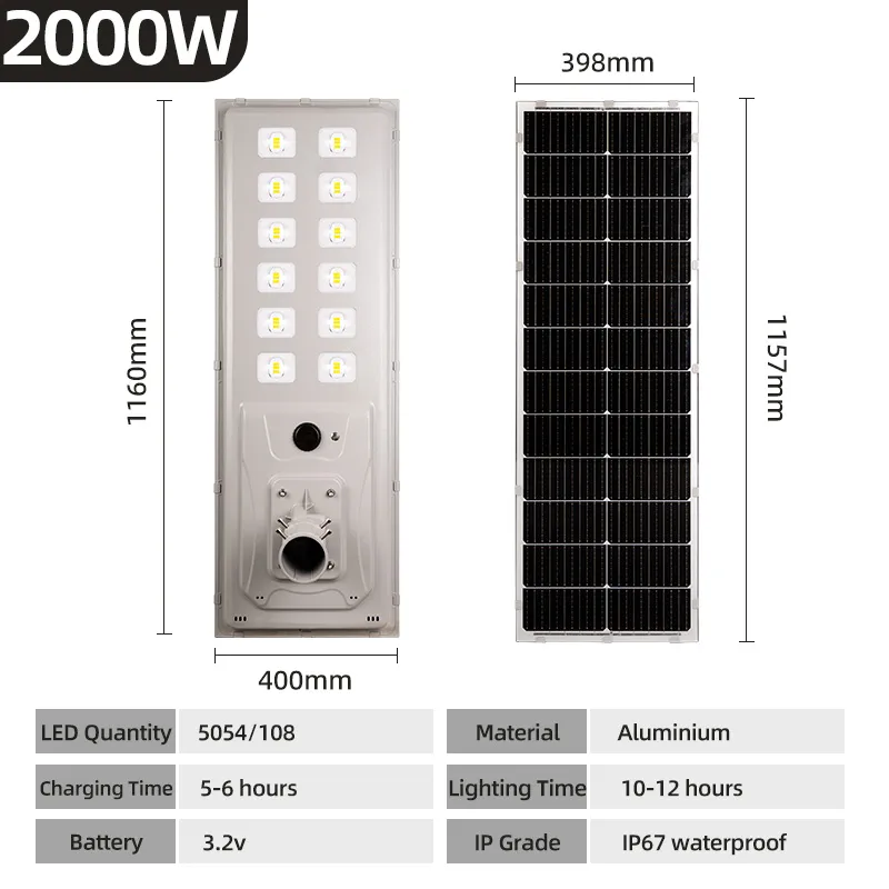 Controlador PWM Solar Tudo-em-Um Painel Comercial Luz de Estrada para Estações de Transporte Público