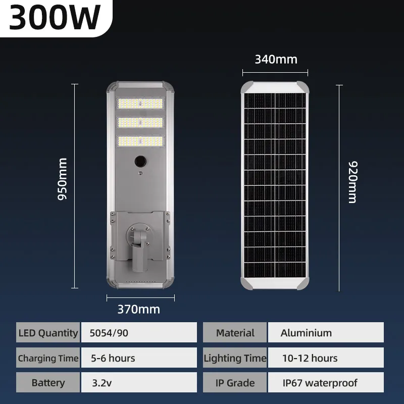500W Iluminação Pública Solar Comercial para Passarelas Pedonais Municipais