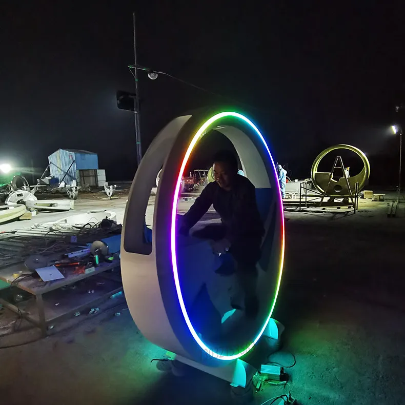 Instalação de Arte Pública Iluminação Interativa Props Iluminação Bicicleta