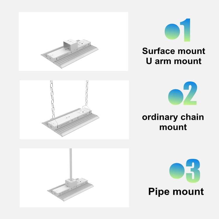 3 CCT 3 Fitting de Alta Baía Linear LED com Potência Ajustável 100W 300W 400 Luzes de Armazém Watt Montagem na Parede 170lm/W 200lm/W Luminárias LED de Alto Lúmen SAA ETL Bis