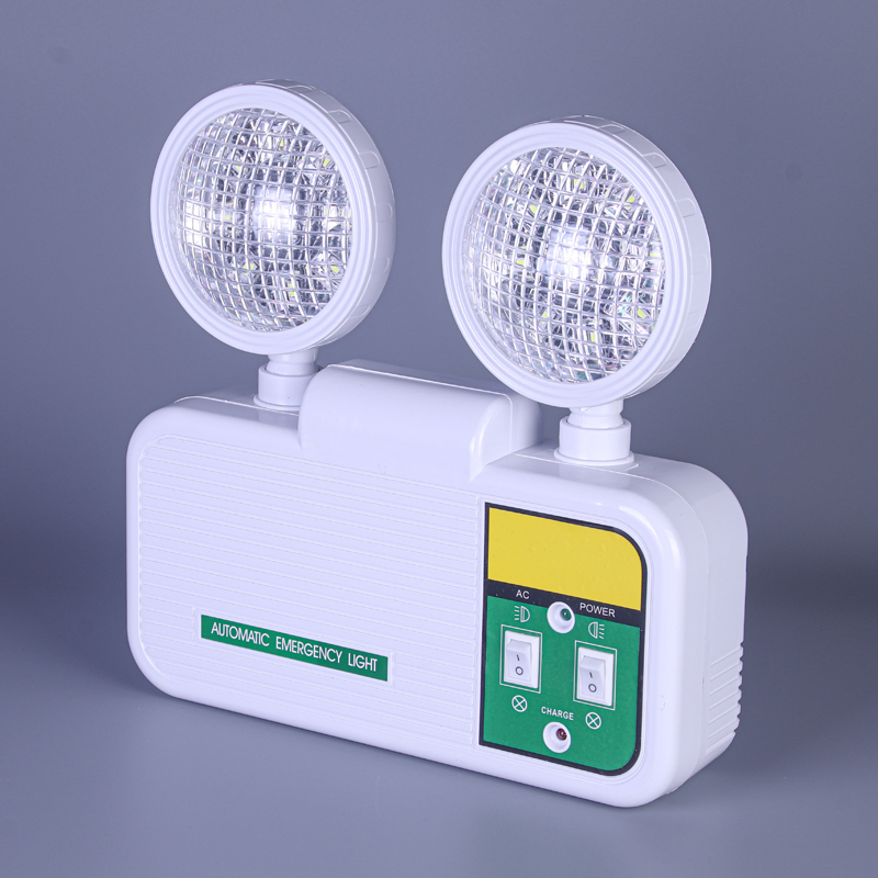 Luz de Emergência LED Interna com Bateria de Backup para Saída de Escape Twin Spot Montada na Parede para Casa