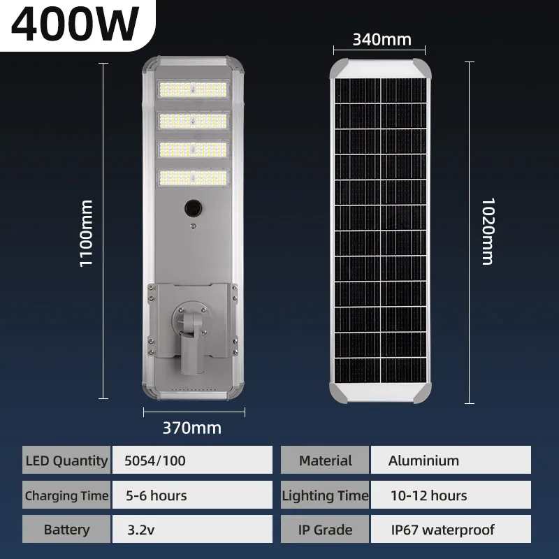 500W Iluminação Pública Solar Comercial para Passarelas Pedonais Municipais