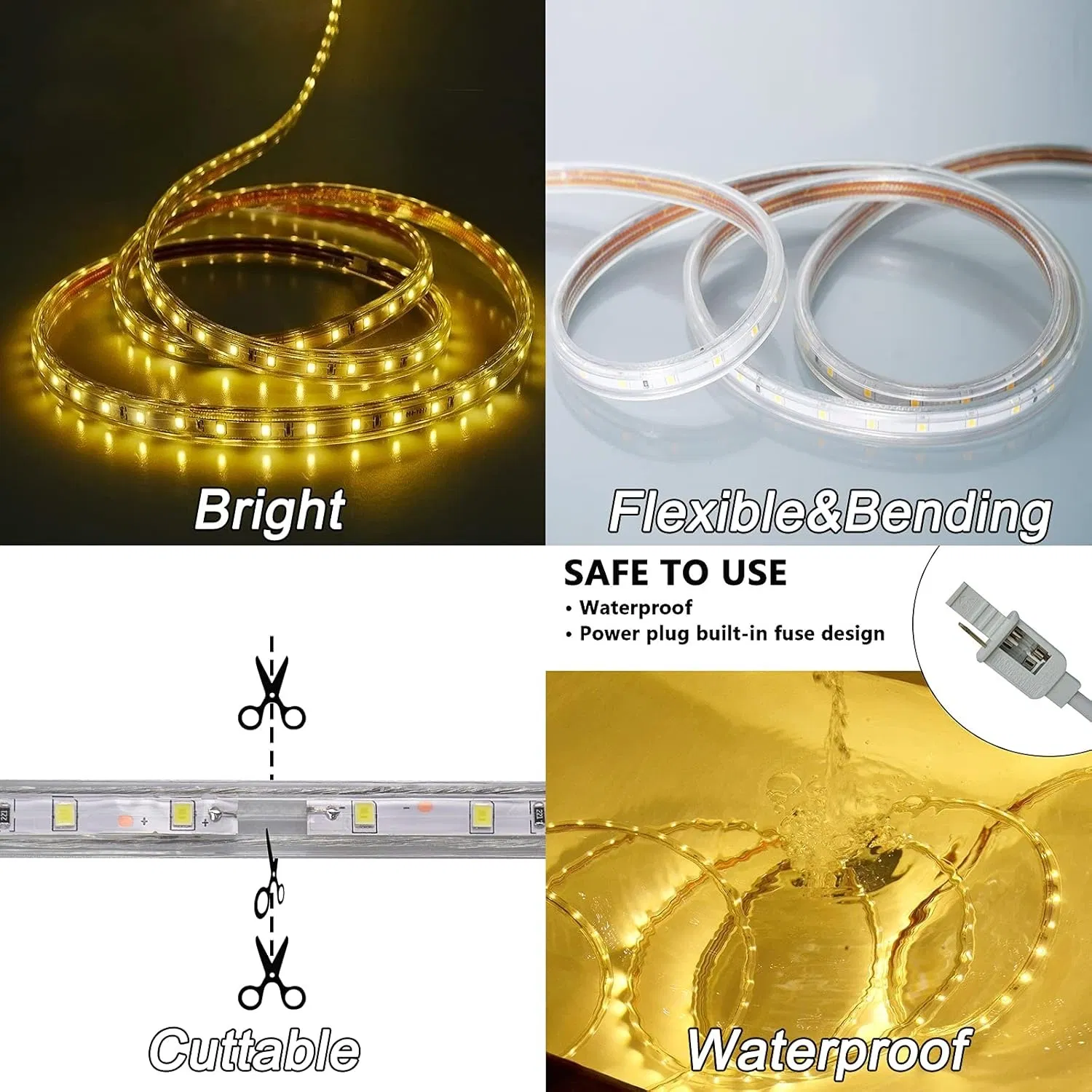 Fita de LED pesada e à prova d'água para projetos de iluminação subterrânea e de túneis