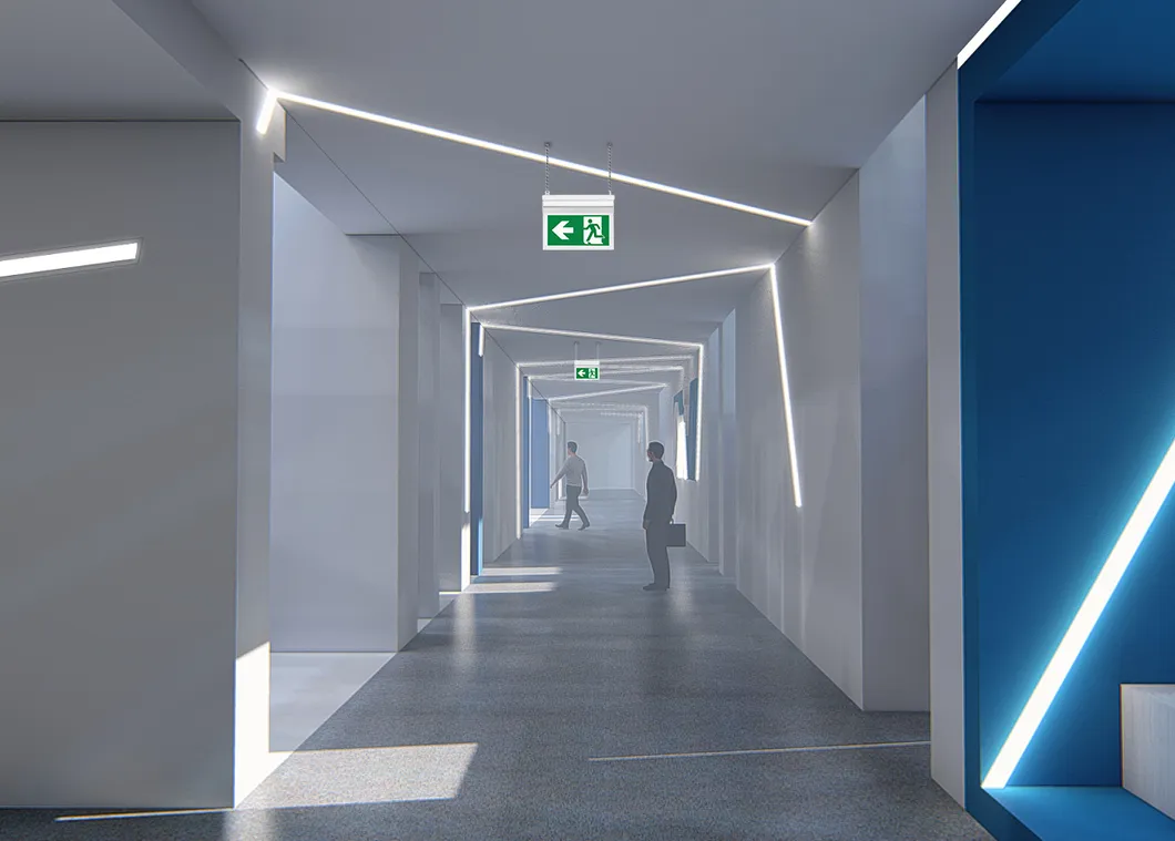 Sinal de Saída de Emergência com Luz LED Recarregável de Duplo Lado Certificado CE/CB/Ukca