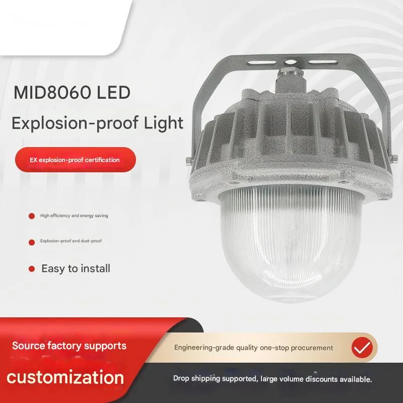 Iluminação LED de alta baía super brilhante, à prova de explosão, para locais perigosos, robusta e de alta resistência