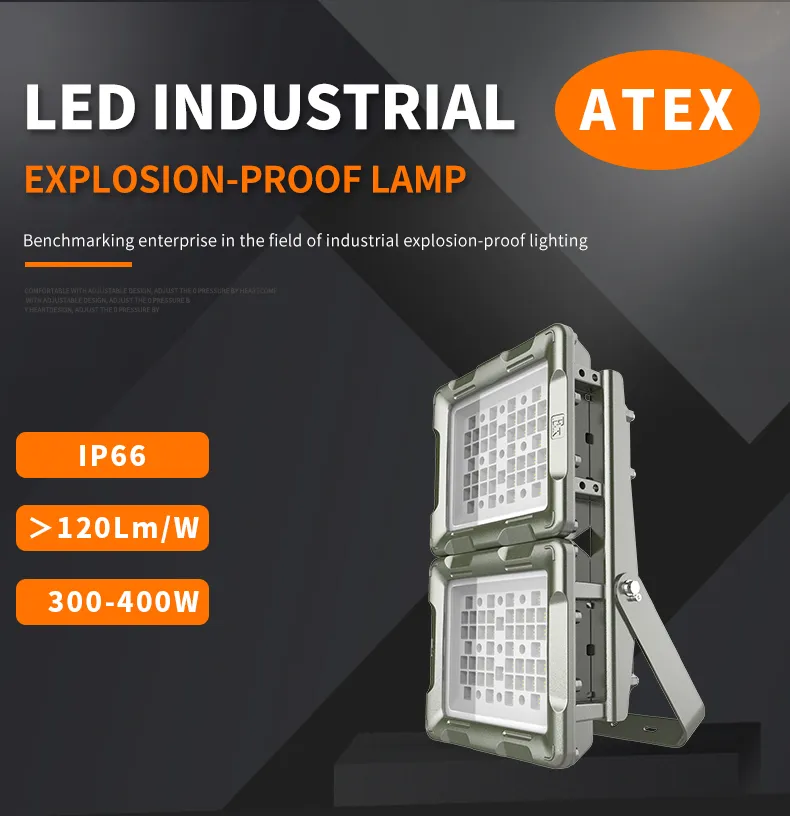 Luz de Alta Potência à Prova de Explosão IP66 Lâmpada LED Metálica de Inundação