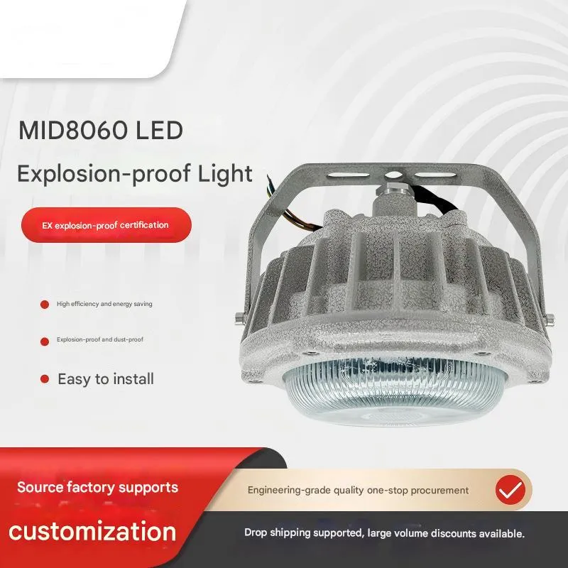 Iluminação LED de alta baía super brilhante, à prova de explosão, para locais perigosos, robusta e de alta resistência