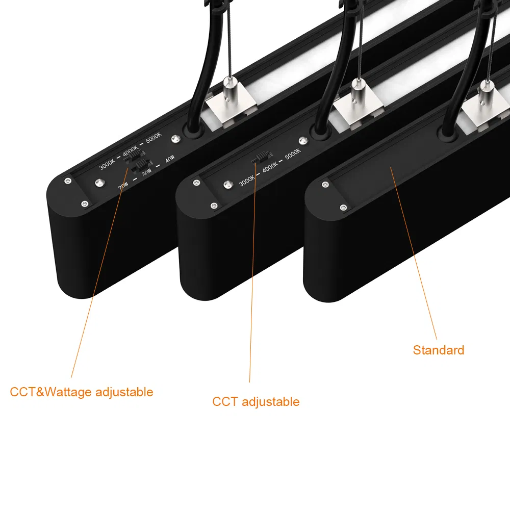 2585 Série CCT e Potência Ajustável Luminária Linear LED Pendente