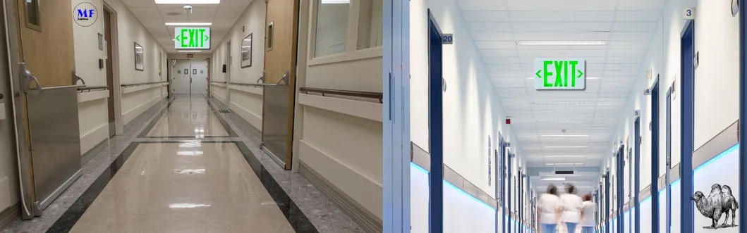 Preço de Fábrica À Prova D'Água À Prova de Fogo ABS IP43 3W Recarregável 3h Sinal de Saída LED Montado na Parede de Backup para Luz de Emergência de Segurança para Shopping Mall Hospital
