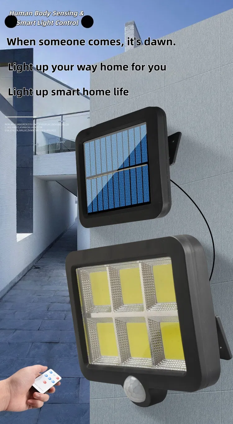 Luz de parede LED com sensor de movimento solar para segurança