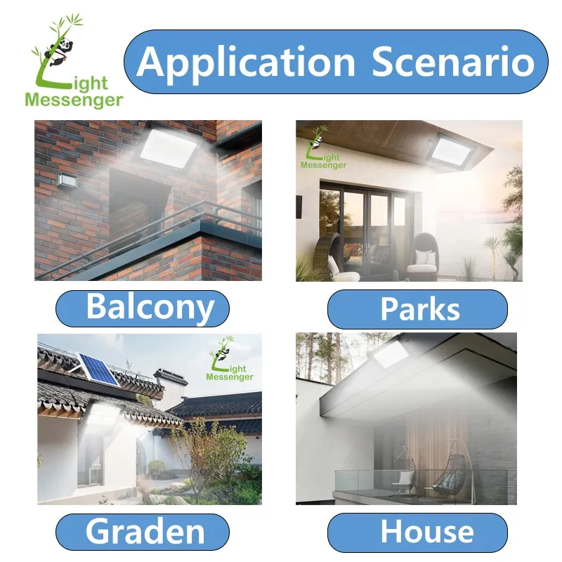 Melhor Venda Exterior IP66 Luz de Inundação Solar LED à Prova d'Água Lâmpada de Segurança Solar para Parede Jardim Lâmpada de Inundação Solar LED Sem Fios