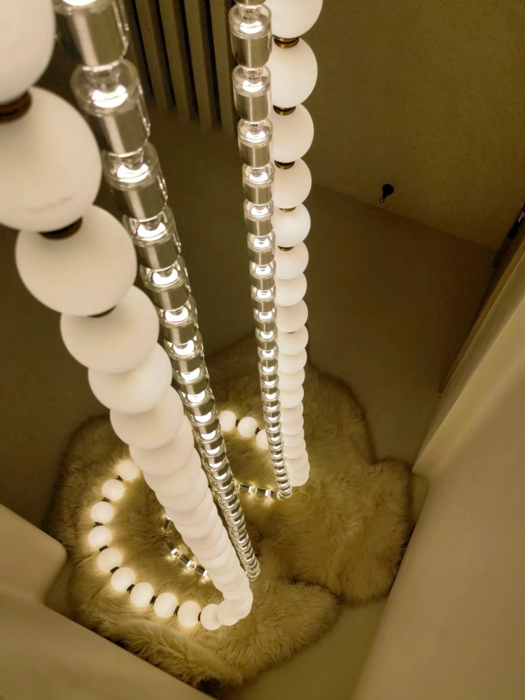 Luminárias LED Lineares Modernas para Teto Alto, Lustre de Anel de Luxo para Hotel