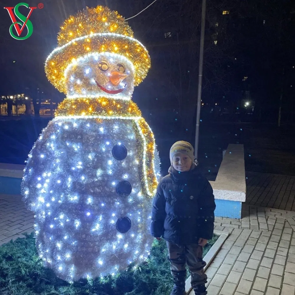 Luz de Motivo de Boneco de Neve Meticulosamente Elaborada e Eficiente em Energia para Jardim Público