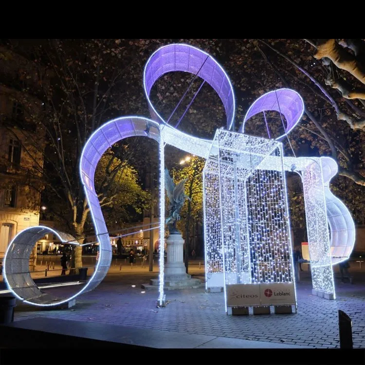 Decoração de Rua com Iluminação de Motivo Personalizado 3D Caixa de Presente Papai Noel Boneco de Neve Decorações de Iluminação de Natal Luzes de Paisagem LED