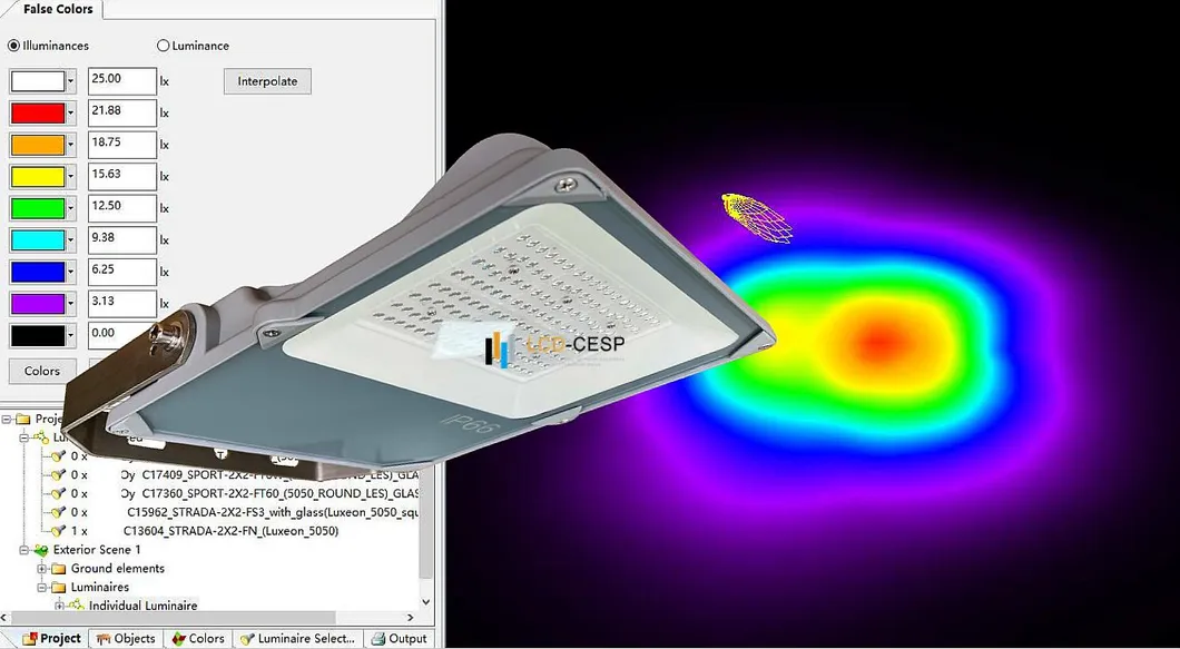 Holofote LED Comercial para Estádio 1200W-90-305VAC-30deg Óptica - Iluminação de Poste de Estacionamento