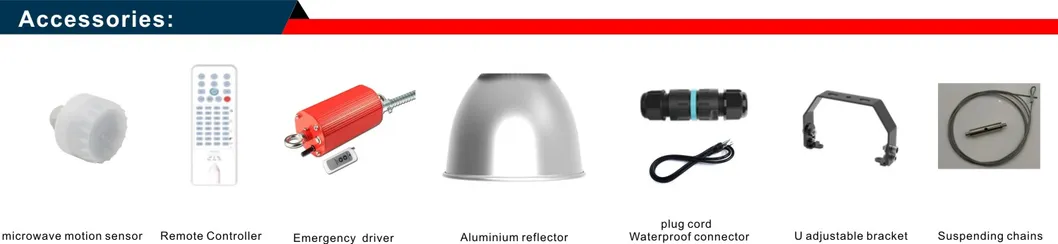 150lm/W 50-240W IP65 Iluminação de Alta Potência LED à Prova de Explosão para Oficina Industrial Interna Armazém