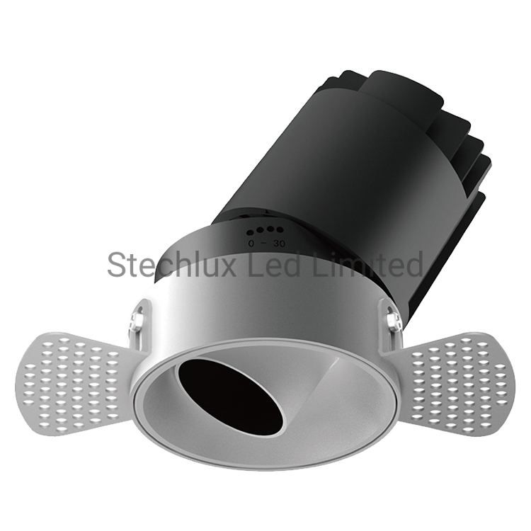 Downlight LED Arquitetônico Recessado Sem Moldura Antirreflexo Redondo ETL SAA CE Dimerizável CRI90+