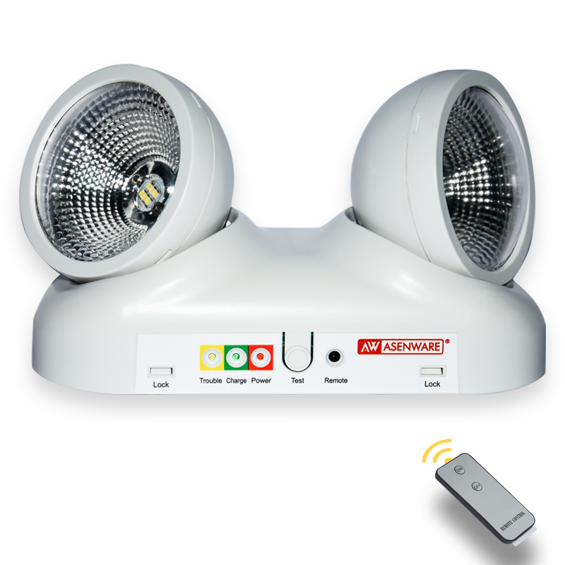 220VAC Lâmpada de Dois Pontos Montada na Parede Luz de Emergência para Uso Interno com Bateria de Descarga