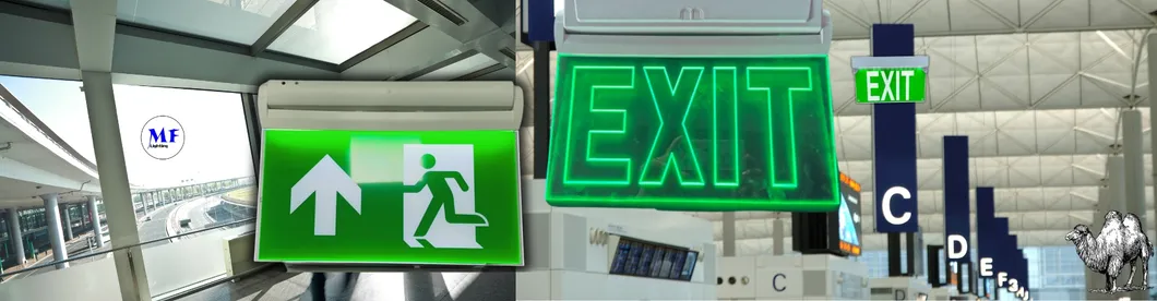 Preço de Fábrica Luz de Emergência de Saída de Segurança Acrílica Recarregável LED Personalizada com Logo para Montagem na Parede / Teto / Suspensa 3 Horas IP65 Luz de Emergência de Advertência