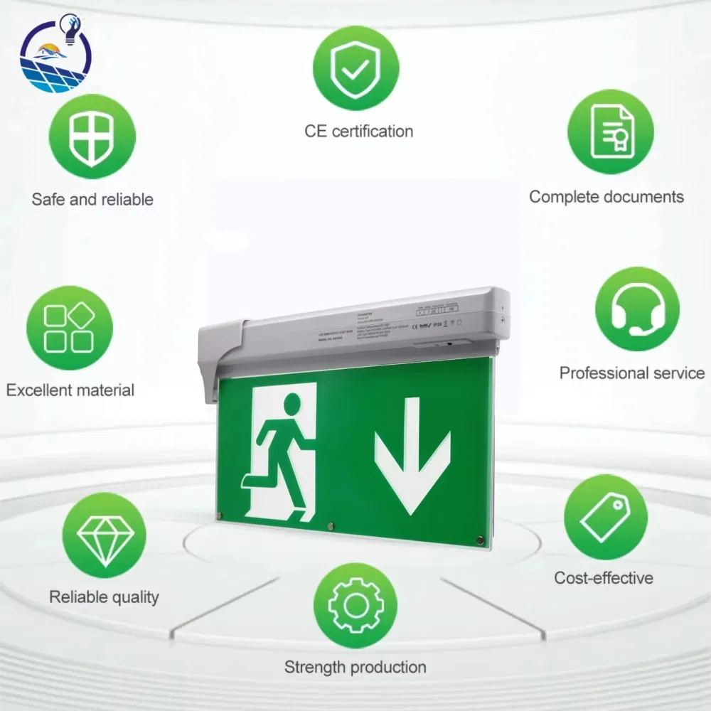 Lanyou LED Emergency Light Exit Sign Wholesale Side Mounted LED Emergency Light Exit Sign Passageway 5-in-1 CE LED Emergency Light Exit